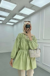 Sare Fashion Front Tie Kimono Green