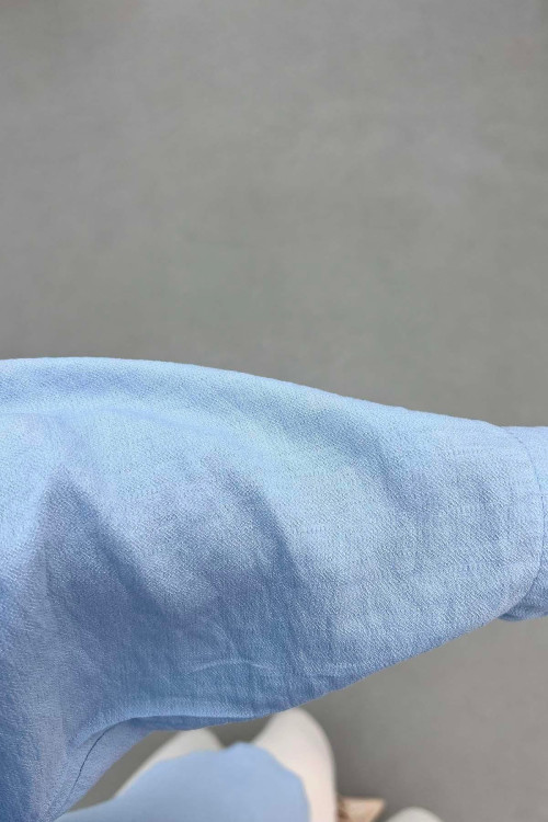 Sare Fashion Front Tie Casual Shirt Baby Blue