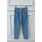 Sare Fashion Front Stitch Detailed Jeans Light Blue