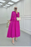Sare Fashion Fuchsia Ruffle Front Stone Detailed Suit