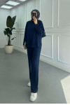 Sare Fashion Oval Cut Oysho Suit Navy Blue Sare Fashion Oval Cut Oysho Suit Navy Blue