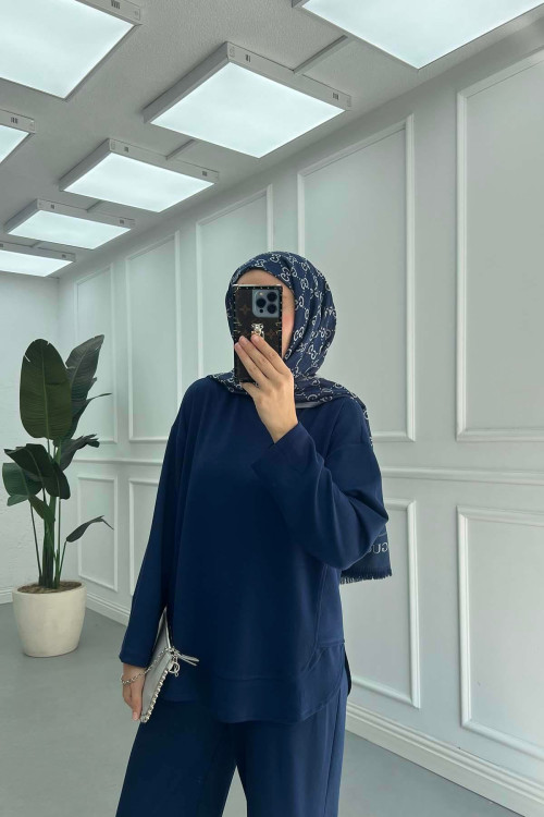 Sare Fashion Oval Cut Oysho Suit Navy Blue Sare Fashion Oval Cut Oysho Suit Navy Blue