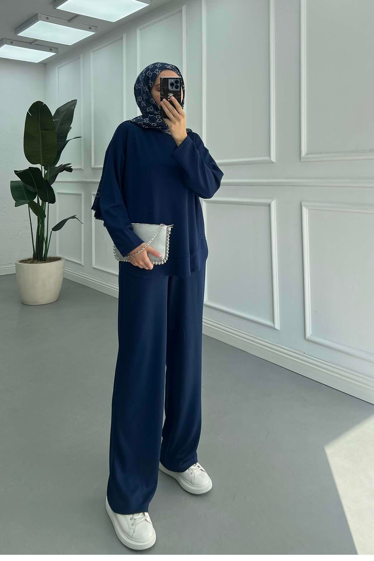 Sare Fashion Oval Cut Oysho Suit Navy Blue Sare Fashion Oval Cut Oysho Suit Navy Blue