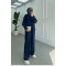 Sare Fashion Oval Cut Oysho Suit Navy Blue