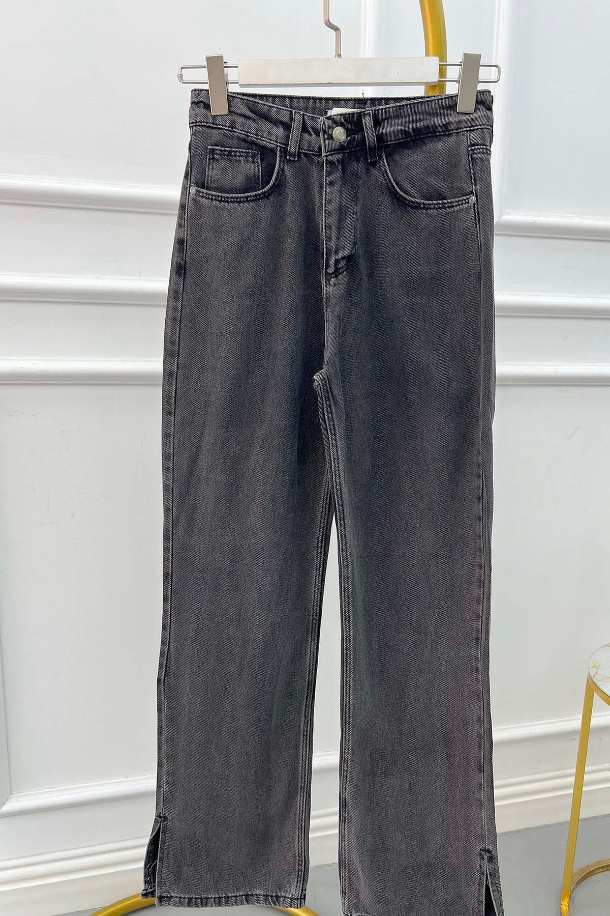 Sare Fashion Denim Trousers with Leg Detail Smoke