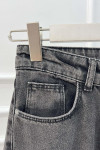 Sare Fashion Denim Trousers with Leg Detail Smoke