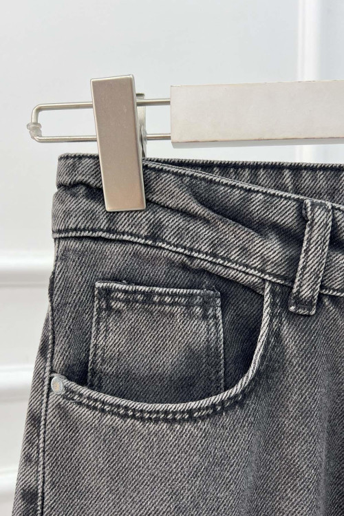 Sare Fashion Denim Trousers with Leg Detail Smoke