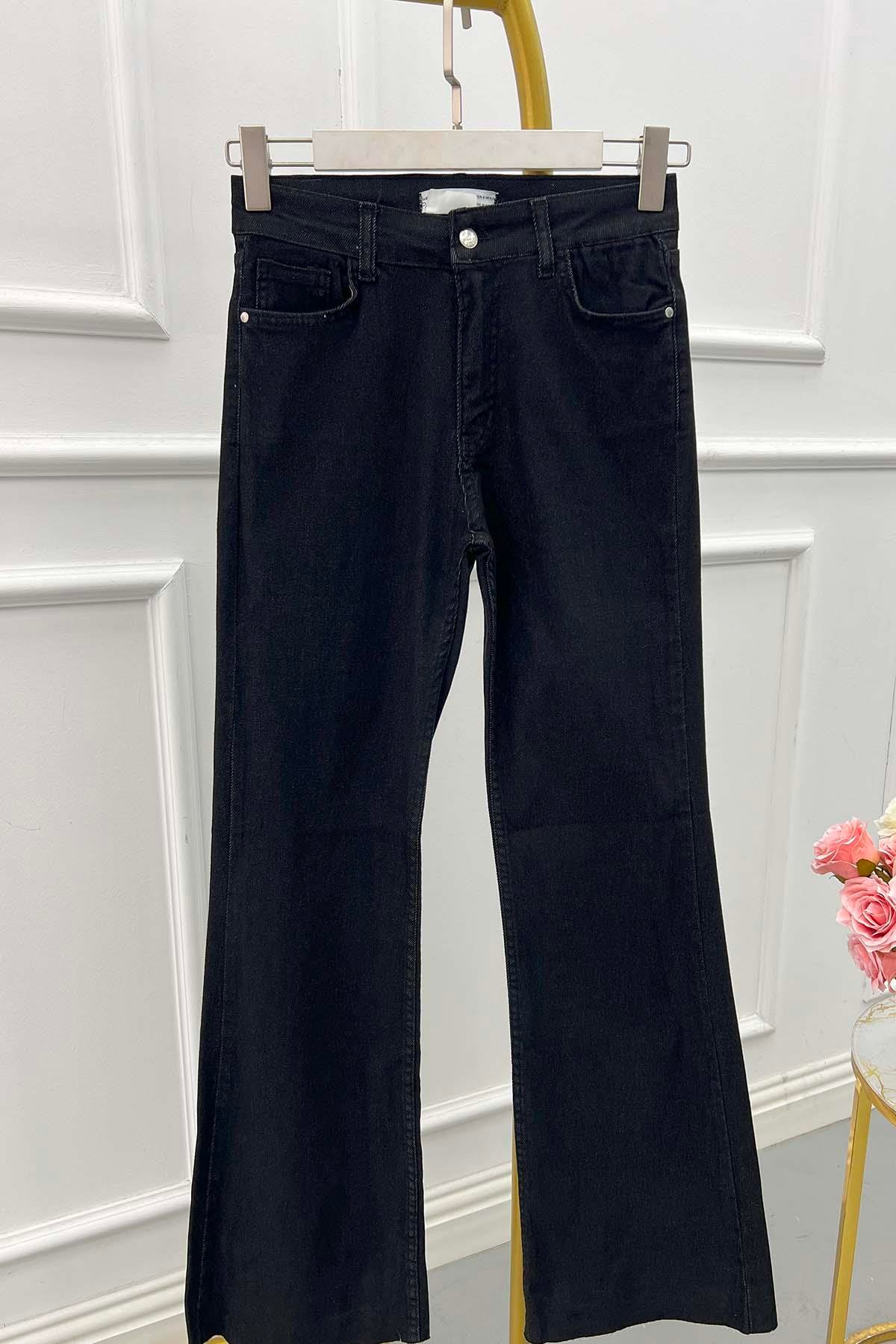 Sare Fashion Jeans with Leg Detail Black