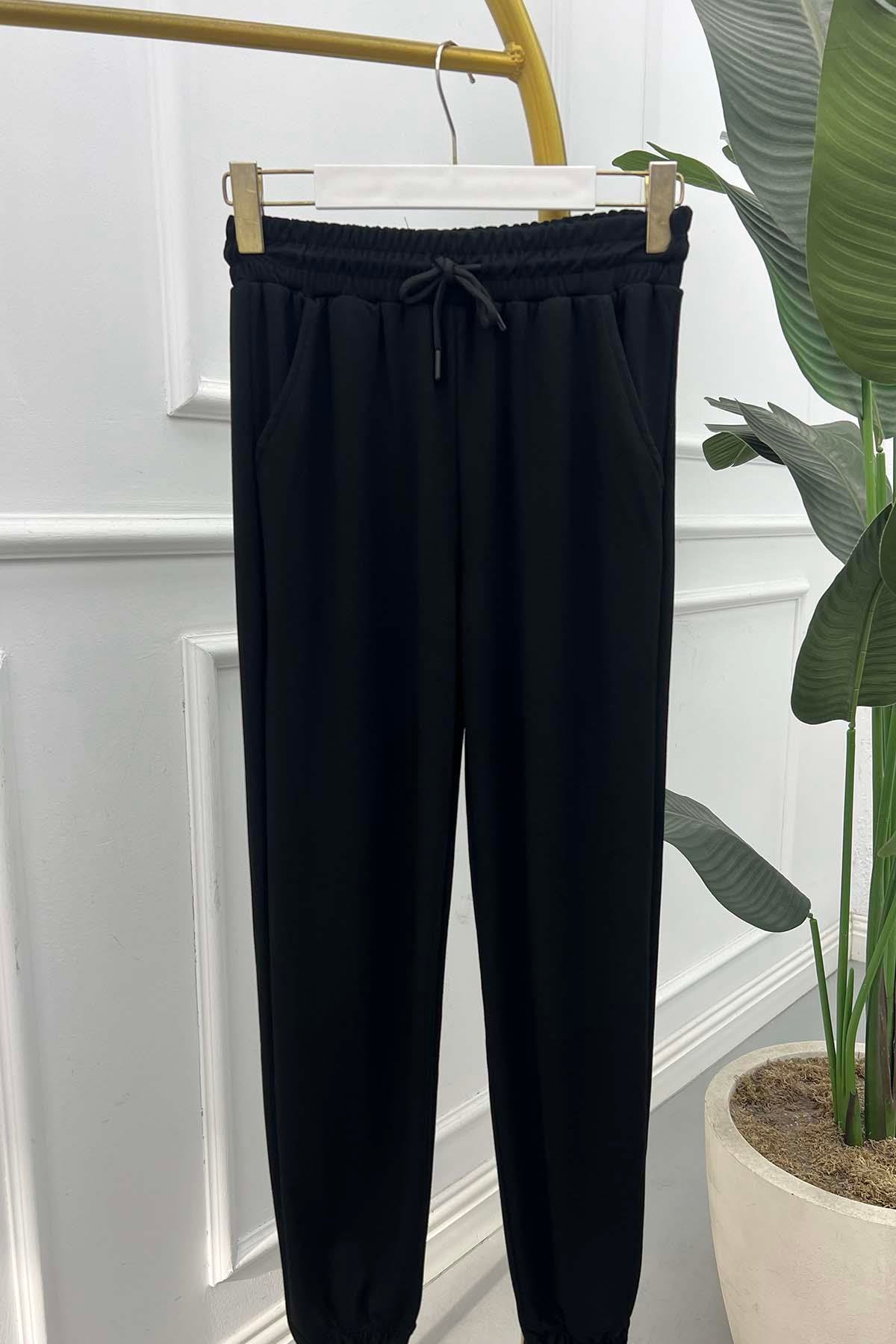 Sare Fashion Oysho Elasticated Leg Trousers Black