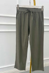 Sare Fashion Khaki Trousers with Tasseled Legs and Elastic Waist