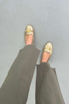 Sare Fashion Khaki Trousers with Tasseled Legs and Elastic Waist