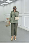 Sare Fashion Khaki Trousers with Tasseled Legs and Elastic Waist