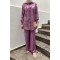 Sare Fashion Shiny Patterned Trouser Suit Purple