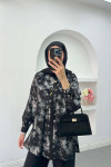 Sare Fashion Shiny Patterned Trouser Suit Black