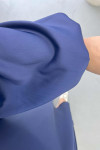 Satin Dress with Placket Detail Navy Blue
