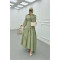 Sare Fashion Long Dress with Plaid Green