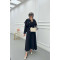 Sare Fashion Cape Detailed Stone Button Skirt Suit Black