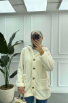 Sare Fashion Plush Jacket Ecru