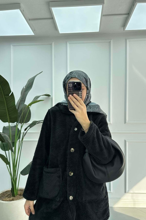 Sare Fashion Plush Jacket Black Sare Fashion Plush Jacket Black