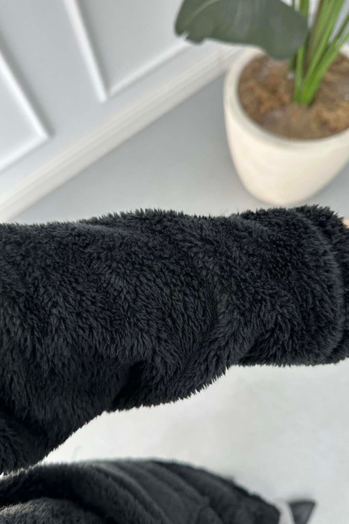 Sare Fashion Plush Jacket Black Sare Fashion Plush Jacket Black