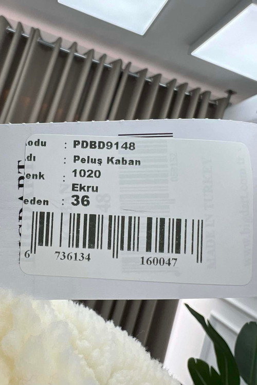 Sare Fashion Plush Coat Ecru