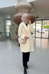 Sare Fashion Plush Coat Ecru