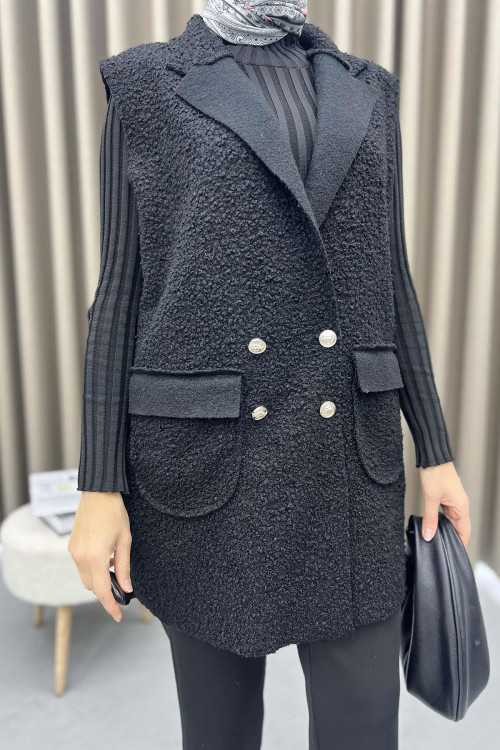 Plush Vest Black