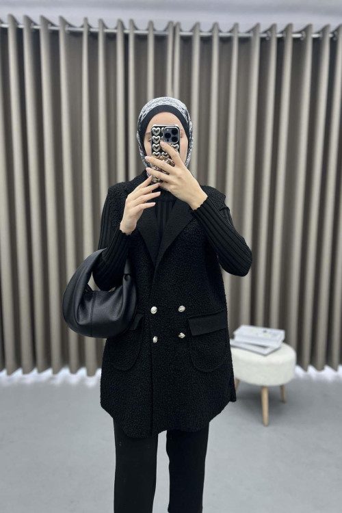 Plush Vest Black