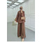 Sare Fashion Dart Detail Hidden Button Shirt Set Brown