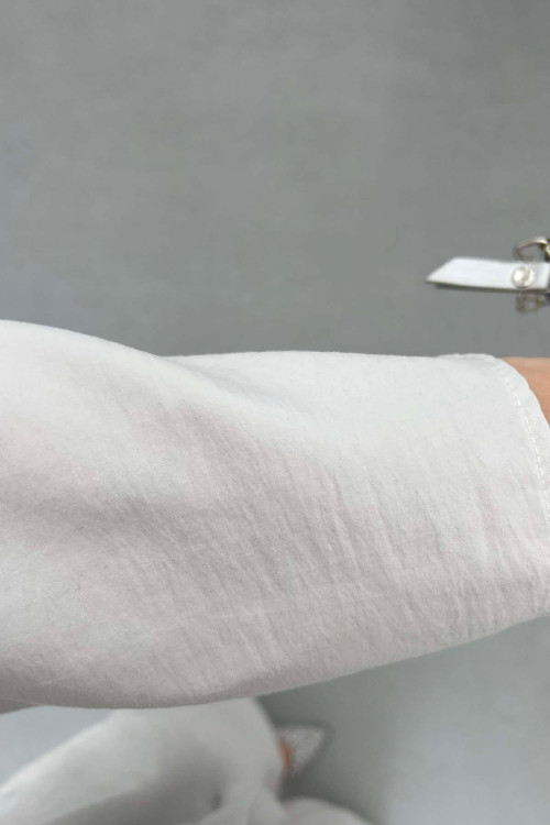 Sare Fashion Dart Detail Hidden Button Shirt Set Stone