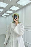 Sare Fashion Dart Detail Hidden Button Shirt Set Stone