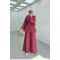 Sare Fashion Dart Detail Hidden Button Shirt Set Burgundy