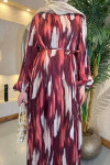 Sare Fashion Pleated Balloon Sleeve Dress Dusty Rose