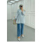 Sare Fashion Pleated Button Detailed Shirt Baby Blue