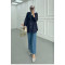 Sare Fashion Pleated Button Detailed Shirt Navy Blue