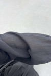 Sare Fashion Pleated Button Detailed Shirt Black