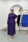 Pleated Skirt Set Purple