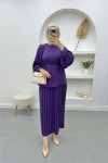 Pleated Skirt Set Purple