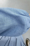 Pleated Skirt Suit Light Blue