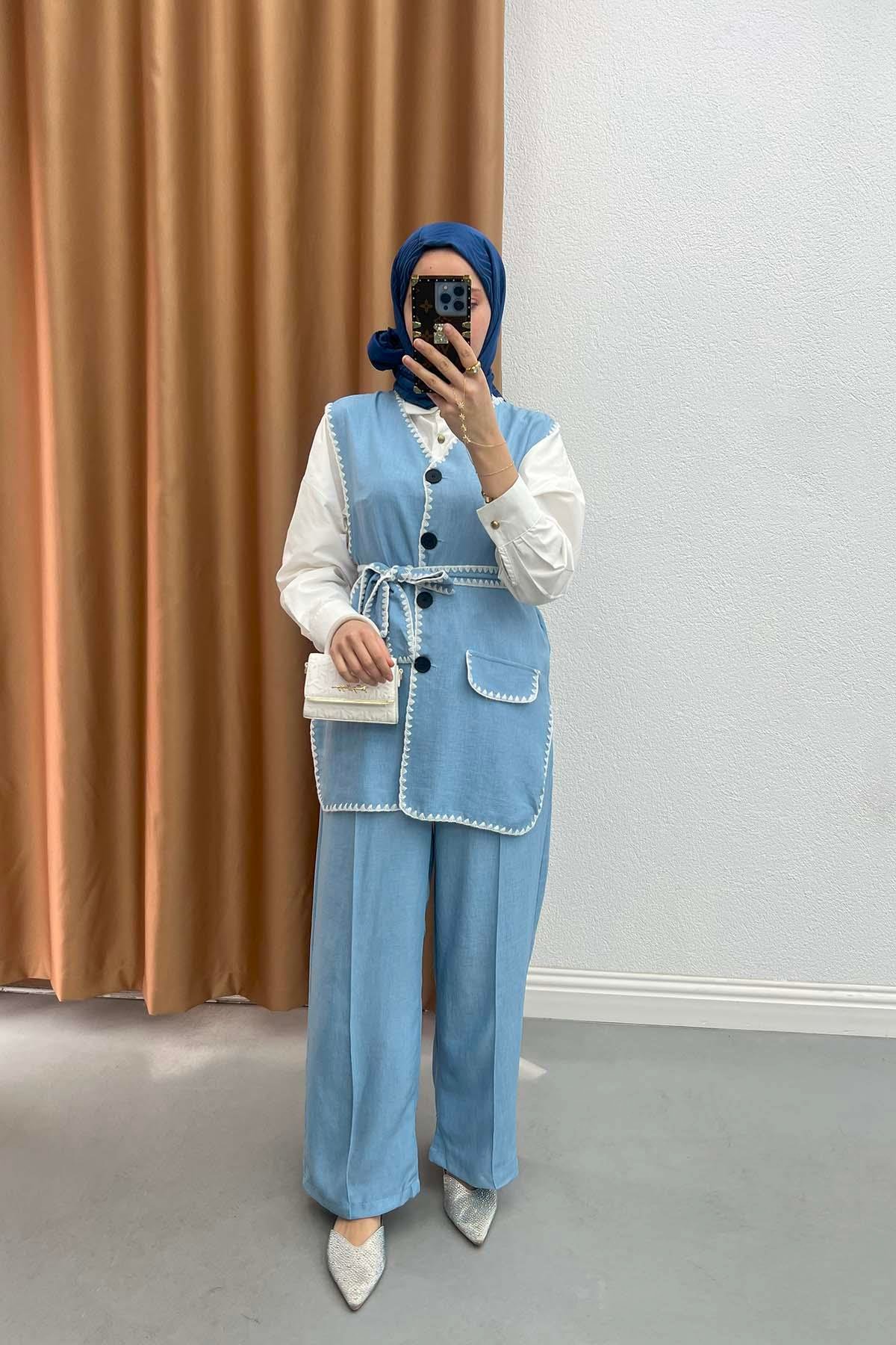 Pinterest Model Vest Suit Blue