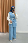Pinterest Model Vest Suit Blue
