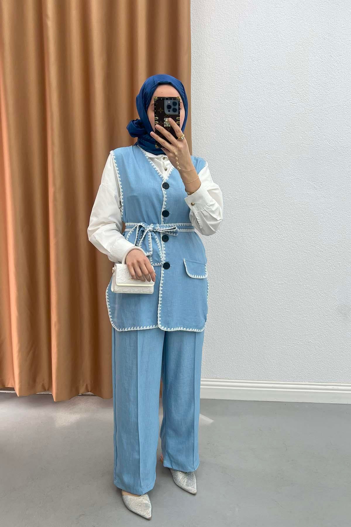 Pinterest Model Vest Suit Blue