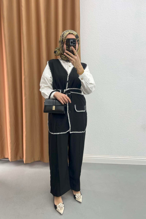 Pinterest Model Vest Suit Black
