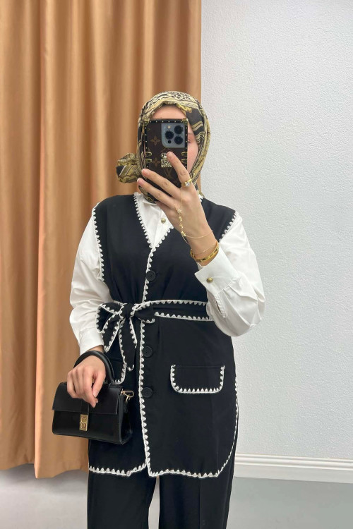 Pinterest Model Vest Suit Black