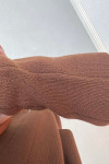 Polo Collar Knitwear Suit Brown