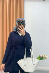 Polo Collar Knitwear Suit Navy Blue