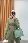 Polo Neck Knitwear Set Soft Green