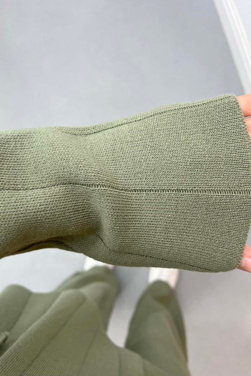 Polo Neck Knitwear Set Soft Green