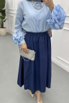 Sare Fashion Poplin Skirt Navy Blue