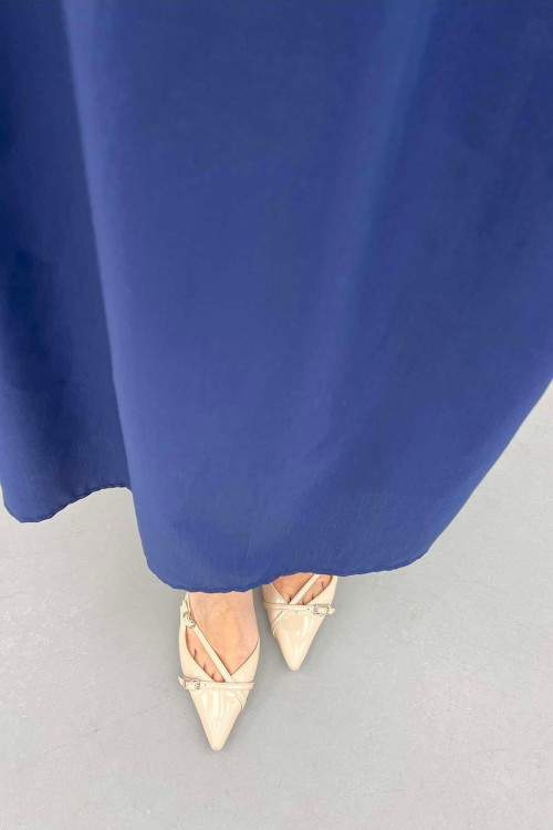 Sare Fashion Poplin Skirt Navy Blue
